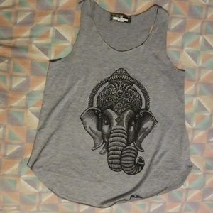 Grey printed tank top